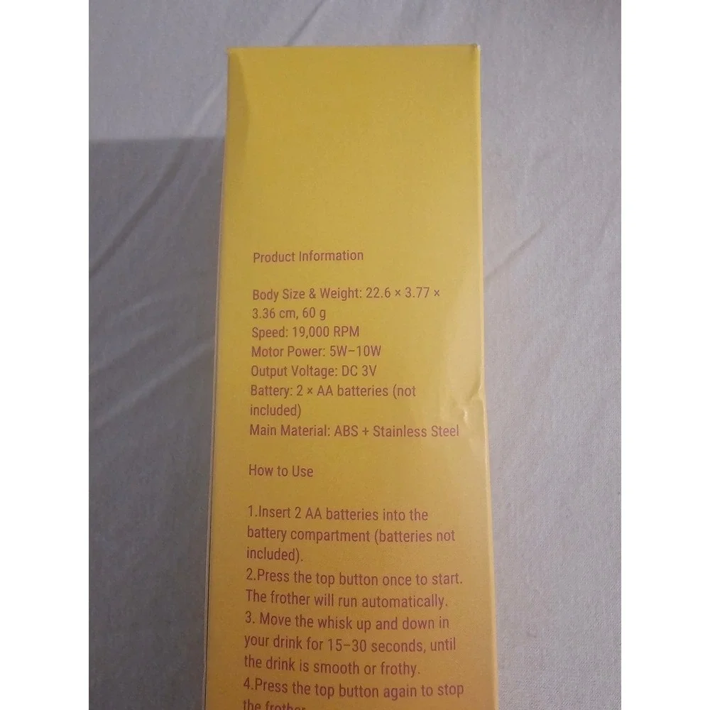 LeeFar Electric Frother‎ Handheld Milk Foam Maker Pink Yellow Gradient 19000 RPM